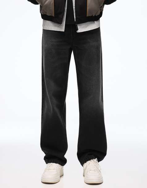 Bershka Wide straight jeans in black - view 1