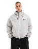 アウターその他 CPGN STUDIO_COMPAGNO High neck hooded windbreaker gray Bershka windbreaker in gray | ASOS