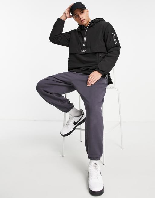 Bershka windbreaker jacket in black ASOS