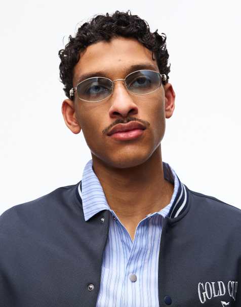 Bershka Wood effect temple sunglasses in light green - view 1