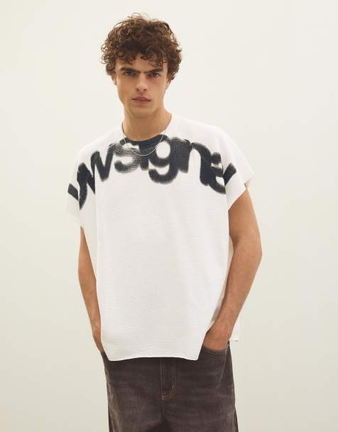 Bershka Worker graphic t-shirt in white - view 1
