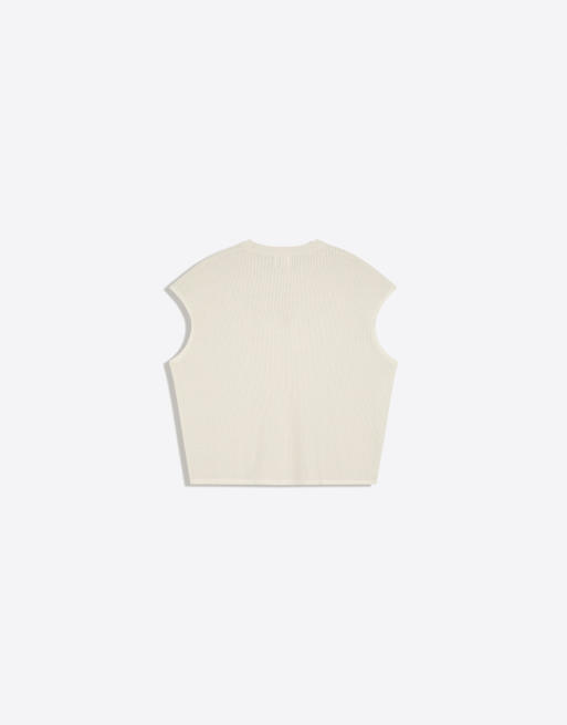 Bershka worker patch T-shirt in beige, 6 van 6