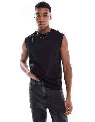 worker tank top in black