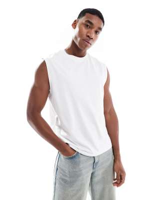 worker tank top in white