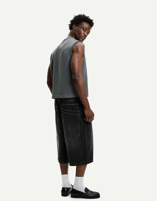 【BERSHKA】Waistcoat ベスト Bershka halterneck linen mix vest in gray - part of a set | ASOS