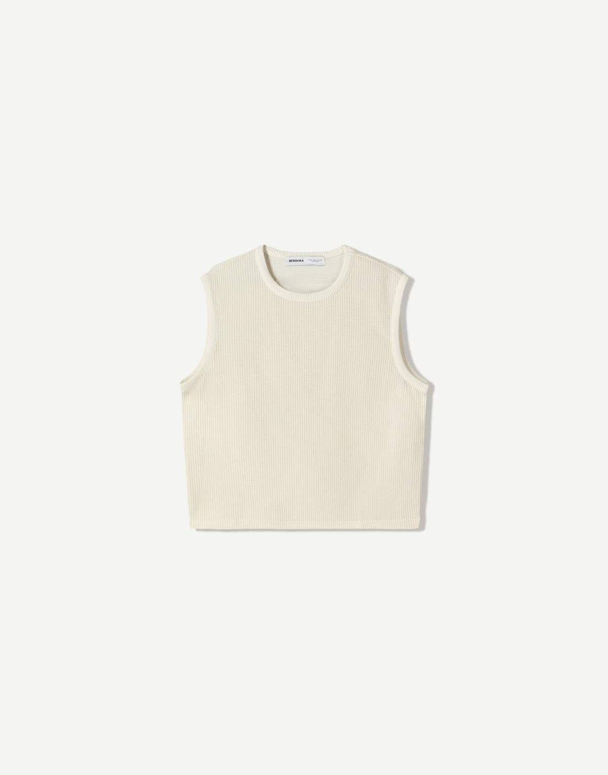Bershka worker waistcoat in white