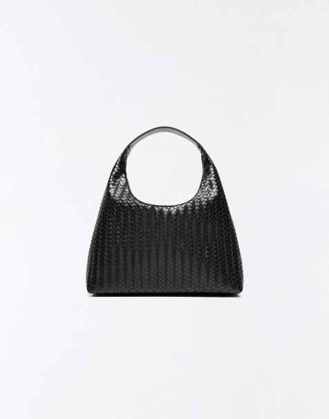 Bershka Woven bucket bag in black - view 1