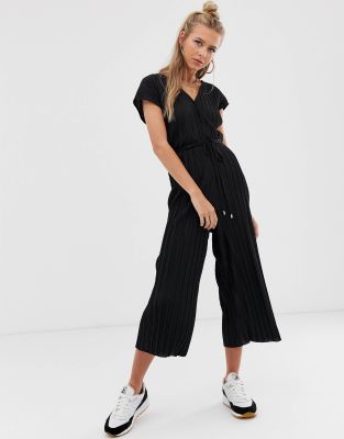 black plisse jumpsuit