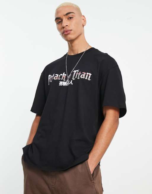 Bershka x Attack Of The Titans - T-shirt imprimé - Noir, 2 de 4