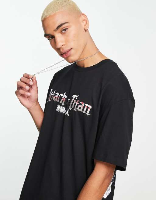 Bershka x Attack Of The Titans - T-shirt imprimé - Noir, 4 de 4