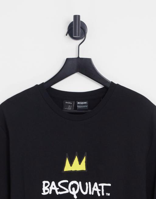 Bershka x Basquiat – Svart t-shirt med tryck, 4 av 4