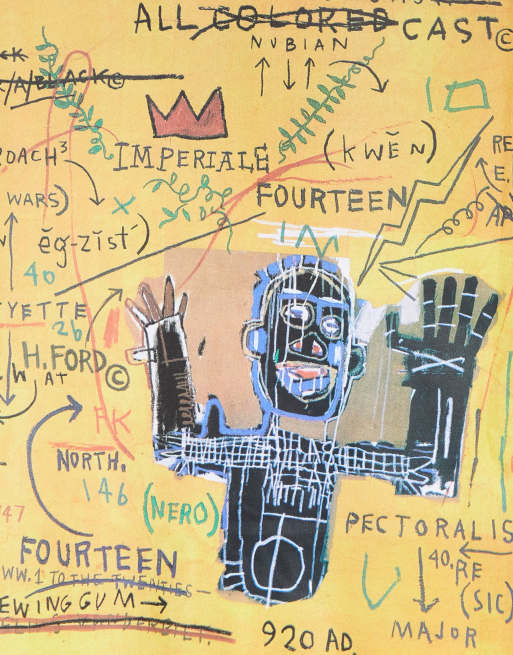 Bershka x Basquiat - T-shirt met print in zwart, 3 van 4