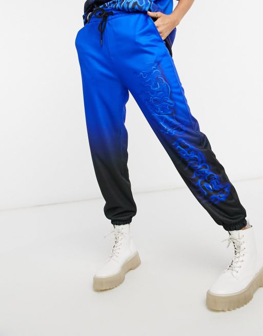 Bershka x Billie Eilish jogger co ord in blue ASOS