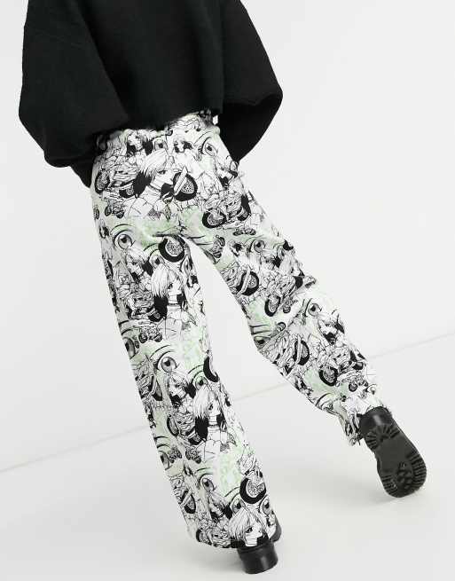 Bershka x Billie Eilish printed joggers in white ASOS