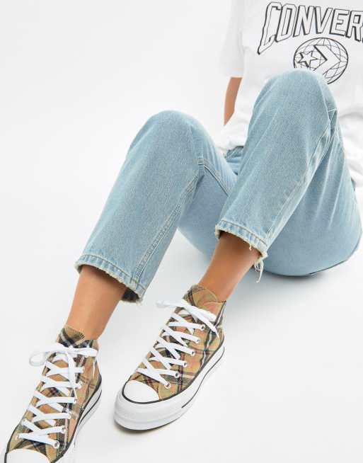 Bershka x Converse Check Flatform Hi-Tops | ASOS