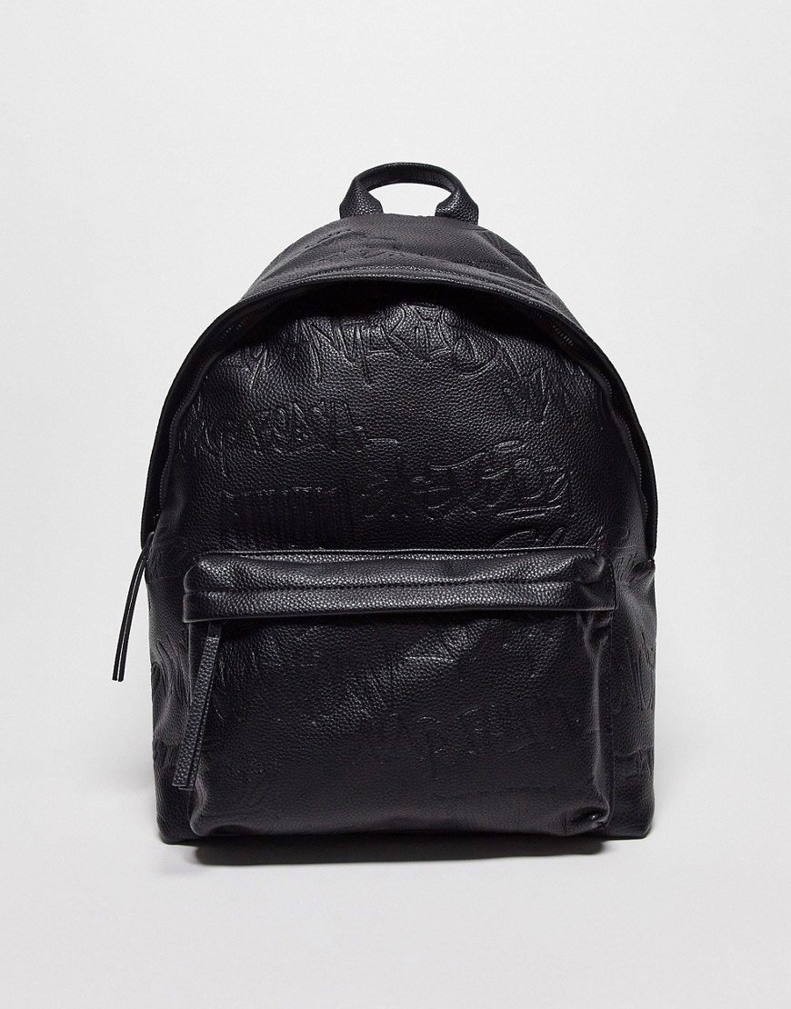 Bershka x Keith Haring graffiti print backpack in black