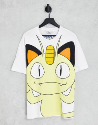 Bershka x pokemon printed t-shirt in white
