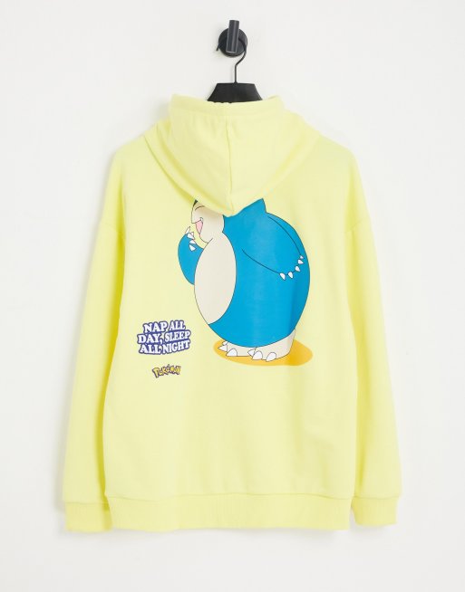 Bershka x Pokemon – Żółta bluza z kapturem i nadrukiem
