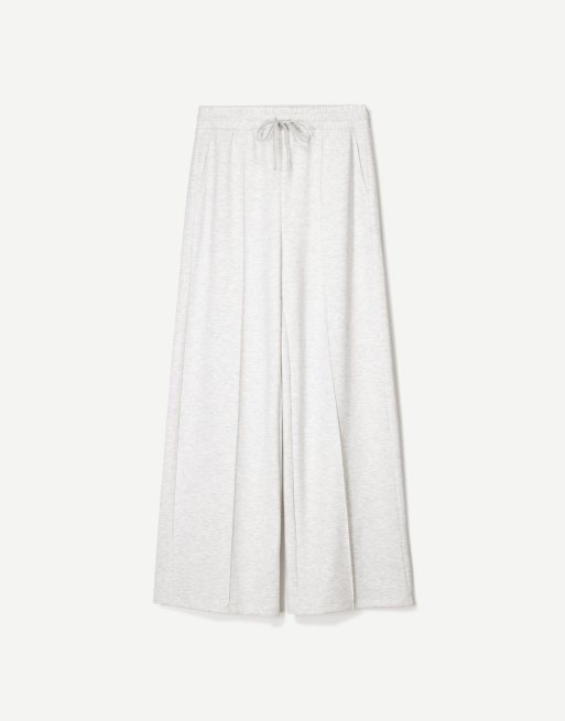 Bershka - Zachte broek met wijde pijpen in lichtgrijs, 2 van 4