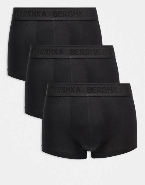 Bershka – Zestaw 3 par czarnych bokserek z kontrastową taśmą w talii - view 1
