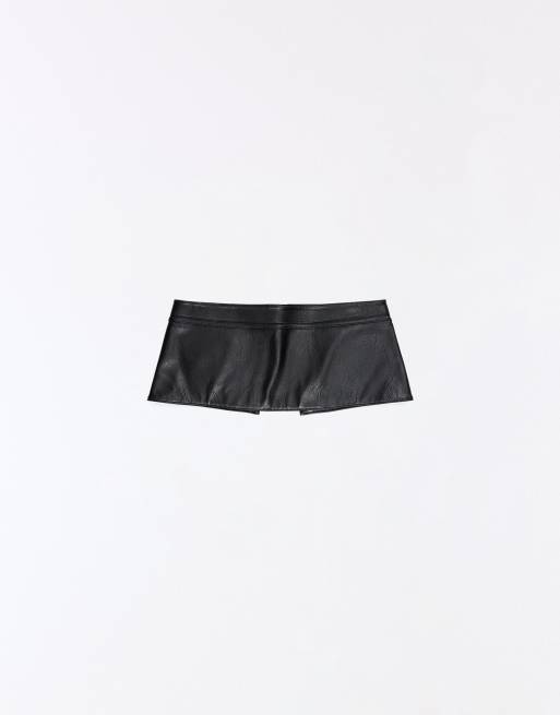 Bershka Zip-detail skirt belt in black, 4 of 4