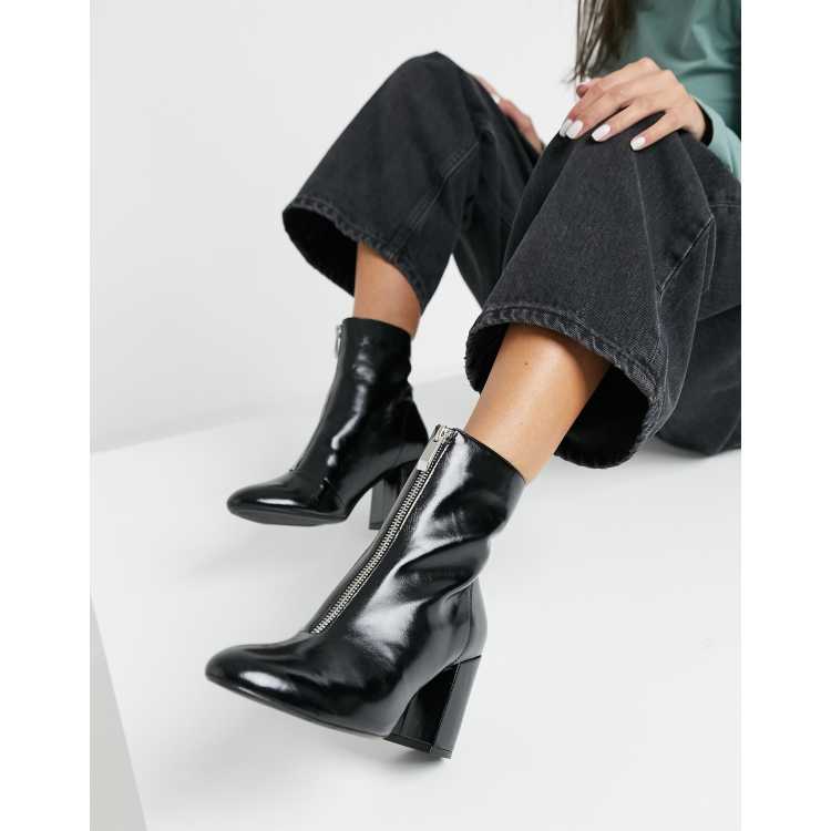 Bershka hot sale patent boots