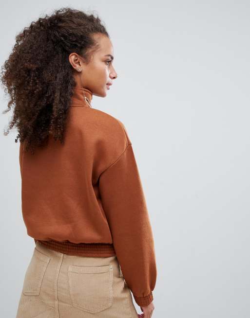 Bershka zip front sweat hotsell