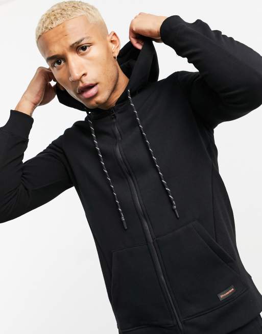 Bershka zip hoodie in black | ASOS