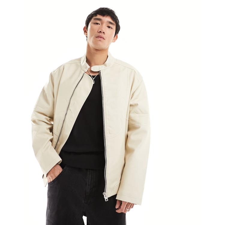 ZIP BOMBER - Ecru / Beige