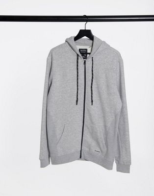 Bershka zip through hoodie co-ord in grey