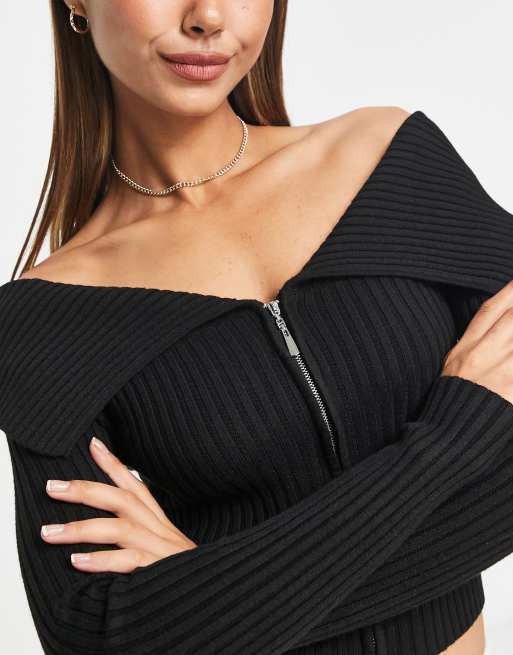 Bershka SEAMLESS PUSH-UP TURN-UP - Tajice-hlače - black/crno 