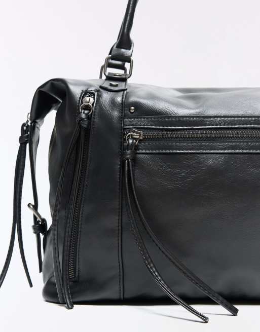Bershka Zip-up bowling bag in black, 2 of 5