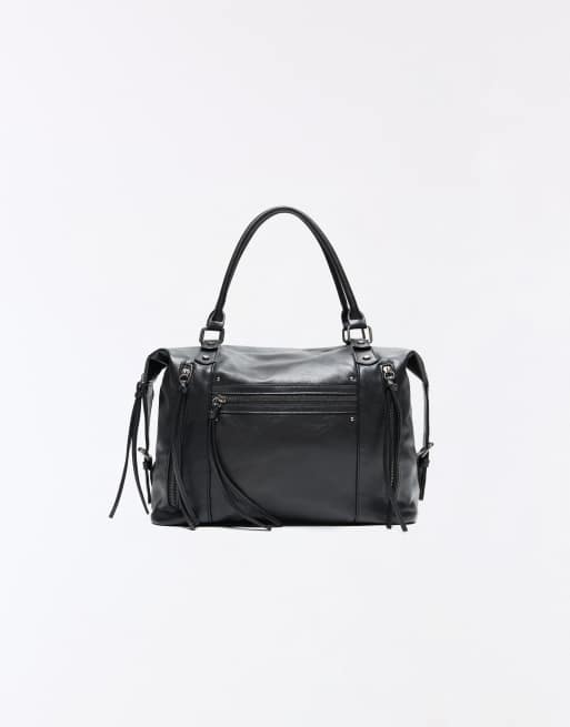 Bershka Zip-up bowling bag in black, 4 of 5