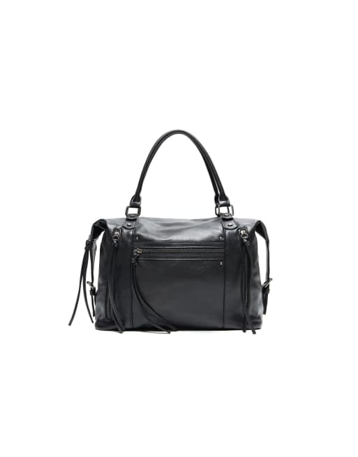 Bershka Zip-up bowling bag in black, 5 of 5