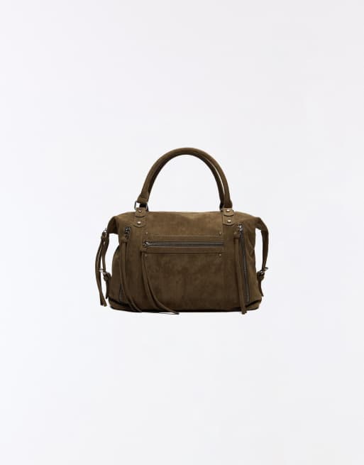 Bershka Zip-up bowling bag in khaki, 2 of 5