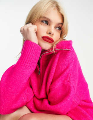 Zara neon hotsell pink oversized sweater