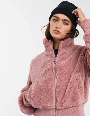 pink fleece zip up jacket