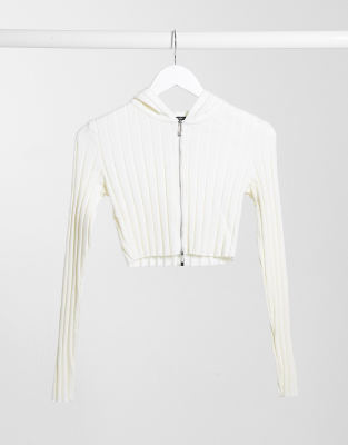 ribbed zip up sweater