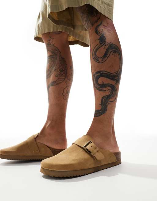 Bershka - Zoccoli color sabbia con fibbia