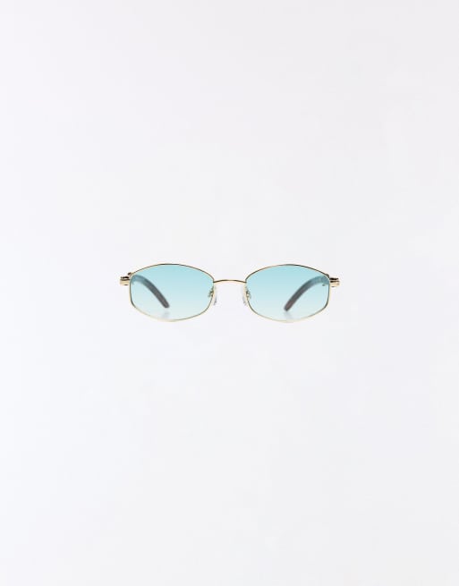 Bershka - Zonnebril met houteffect in lichtgroen, 2 van 3