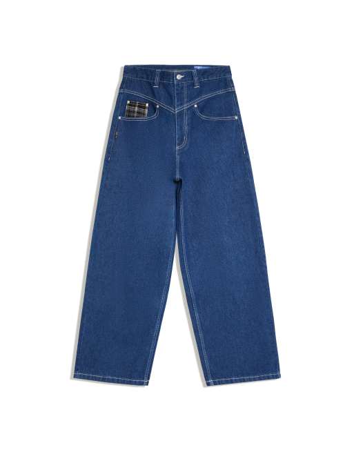 Bershka Zoo York jeans con toppa blu, 2 di 2