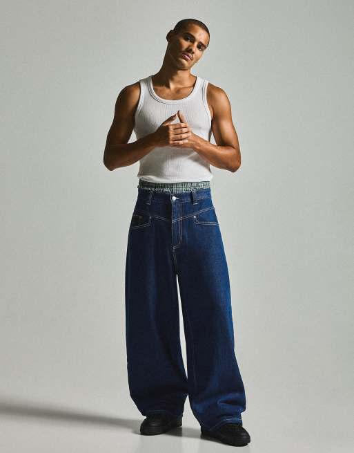 Bershka Zoo York jeans met patch in blauw, 2 van 6