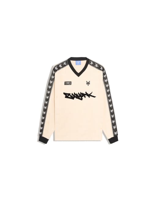 Bershka Zoo york långärmad jacquard t-shirt i guld, 2 av 2