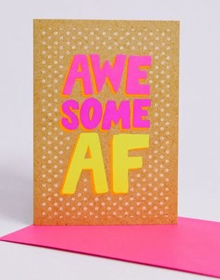 Bettie Confetti – Kort ”Awesome af”-Flerfärgad
