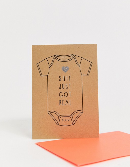 Bettie Confetti shit just got real baby card