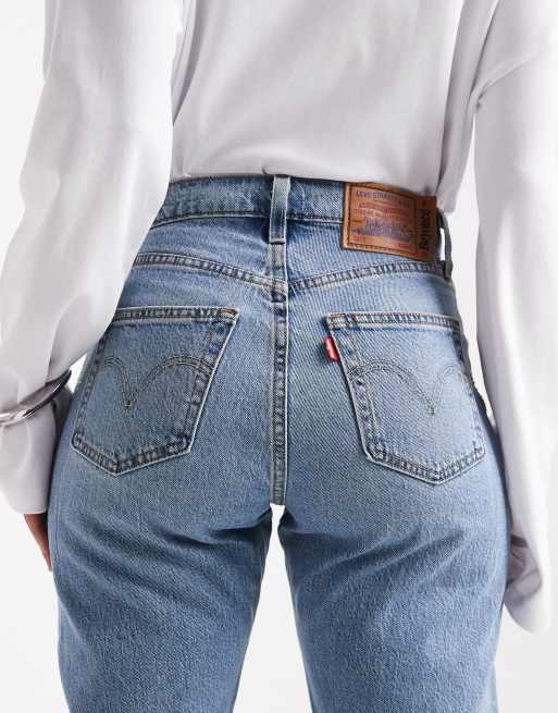 BEYONCÉ X LEVI'S® Cowboystil Crystal Kollektion 501 – Blå, raka jeans i hourglass fit, 4 av 5