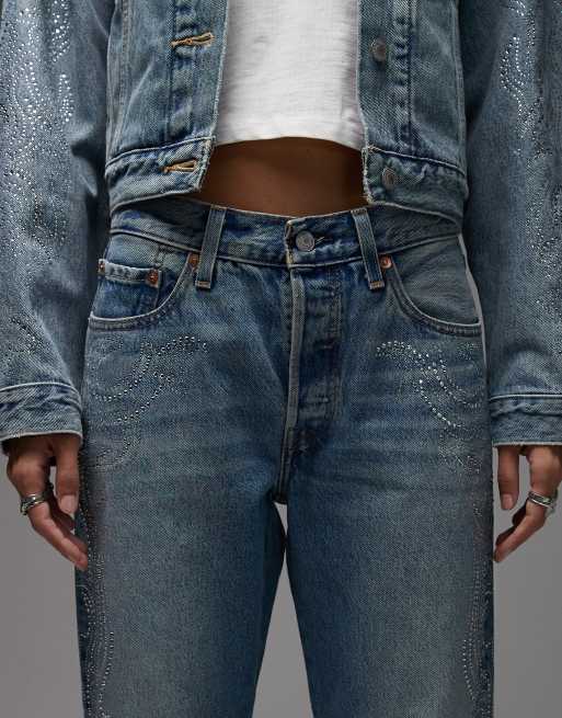 BEYONCÉ X LEVI'S® – Western Crystal Collection – 501 '90s – Straight-Fit-Jeans in Blau, 4 von 5