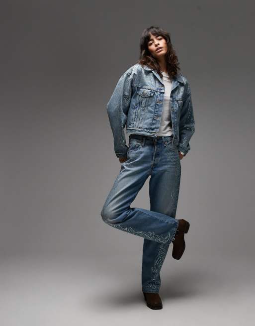 BEYONCÉ X LEVI'S® Western Crystal Collection denim jacket in blue