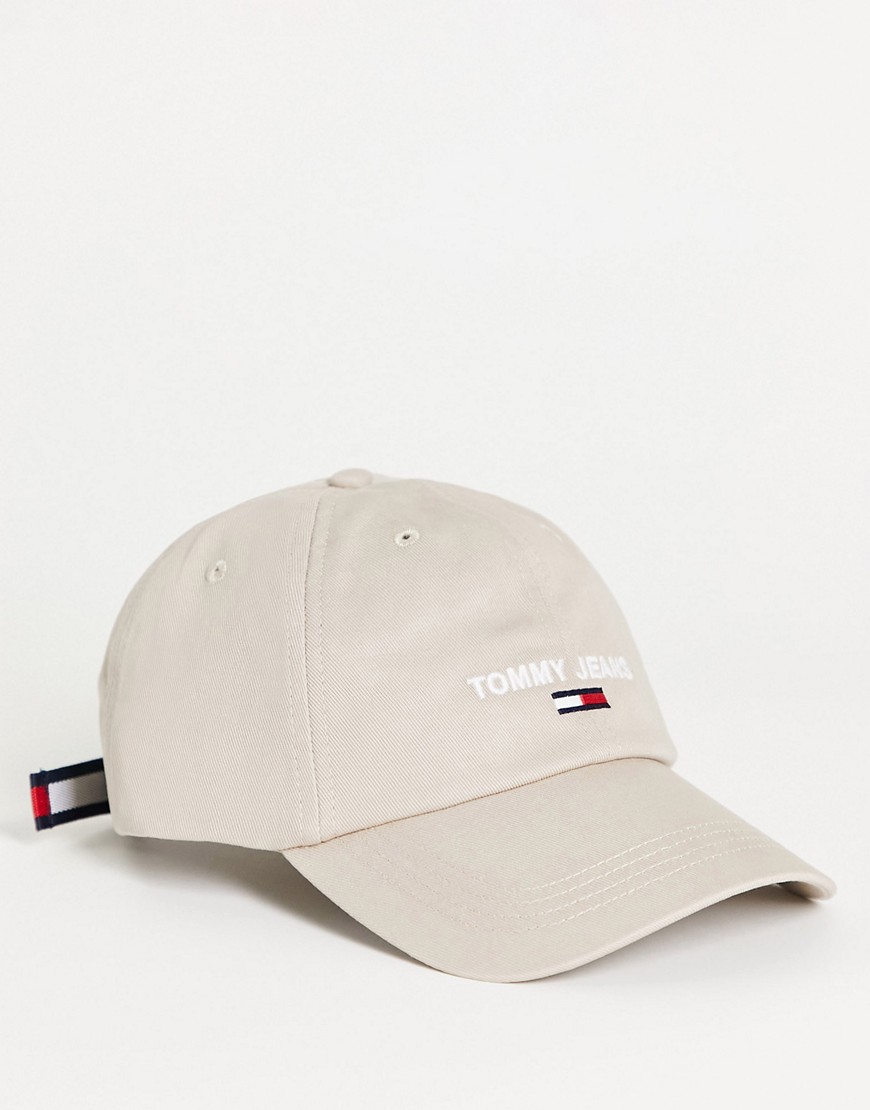 фото Бежевая кепка с логотипом tommy jeans-коричневый цвет