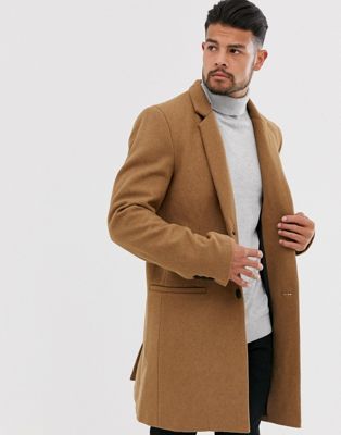 фото Бежевое пальто с добавлением шерсти only & sons-светло-коричневый